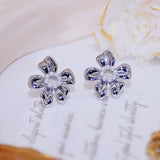 JUANG 14K Real Flower Earrings Minimalist Brilliant Jewelry