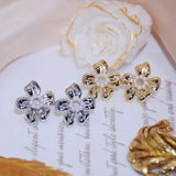 JUANG 14K Real Flower Earrings Minimalist Brilliant Jewelry