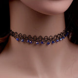Vintage Stretch Tattoo Choker Necklaces Gothic Crystal Bea Necklace