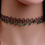 Vintage Stretch Tattoo Choker Necklaces Gothic Crystal Bea Necklace