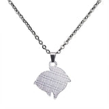 Mood Necklace Double Dolphin Heart Pendant Stainless Steel Chain