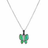 Mood Butterfly Necklace Stainless Steel Chain Women Gift