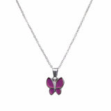 Mood Butterfly Necklace Stainless Steel Chain Women Gift
