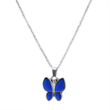 Mood Butterfly Necklace Stainless Steel Chain Women Gift