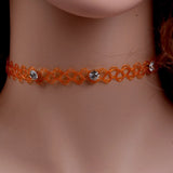 Vintage Stretch Tattoo Choker Necklaces Gothic Crystal Necklace