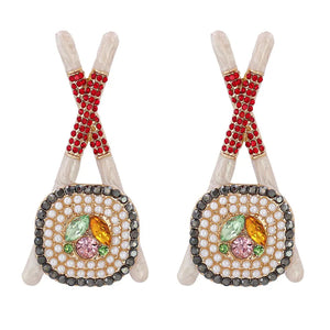 Crystal Metal Earrings for Women Boho Pearls Jewelry