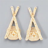 Crystal Metal Earrings for Women Boho Pearls Jewelry
