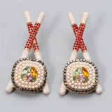 Crystal Metal Earrings for Women Boho Pearls Jewelry