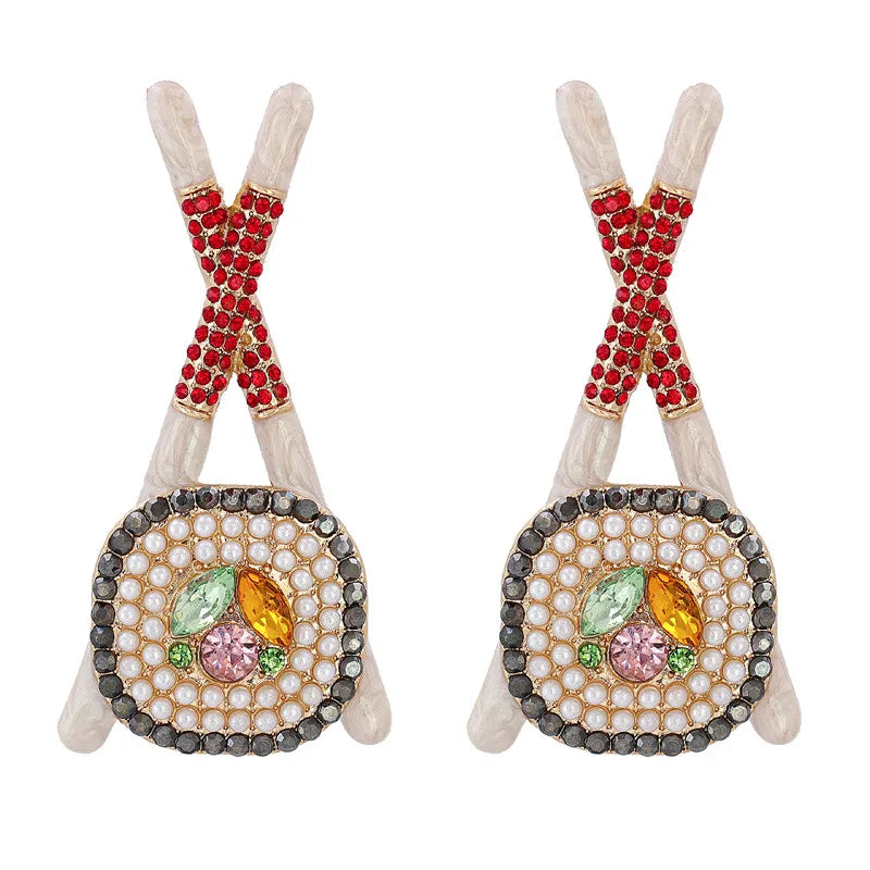 Crystal Metal Earrings for Women Boho Pearls Jewelry