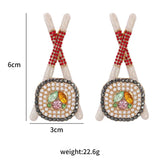 Crystal Metal Earrings for Women Boho Pearls Jewelry