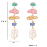 Pink Dangle Earrings Pearl Jewelry Bijoux