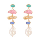Pink Dangle Earrings Pearl Jewelry Bijoux