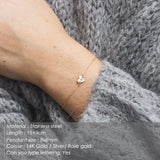JUJIE 316L Stainless Steel Customize Letters Bracelets Heart Shape