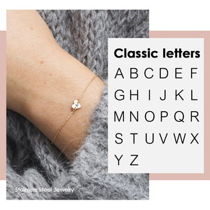 JUJIE 316L Stainless Steel Customize Letters Bracelets Heart Shape
