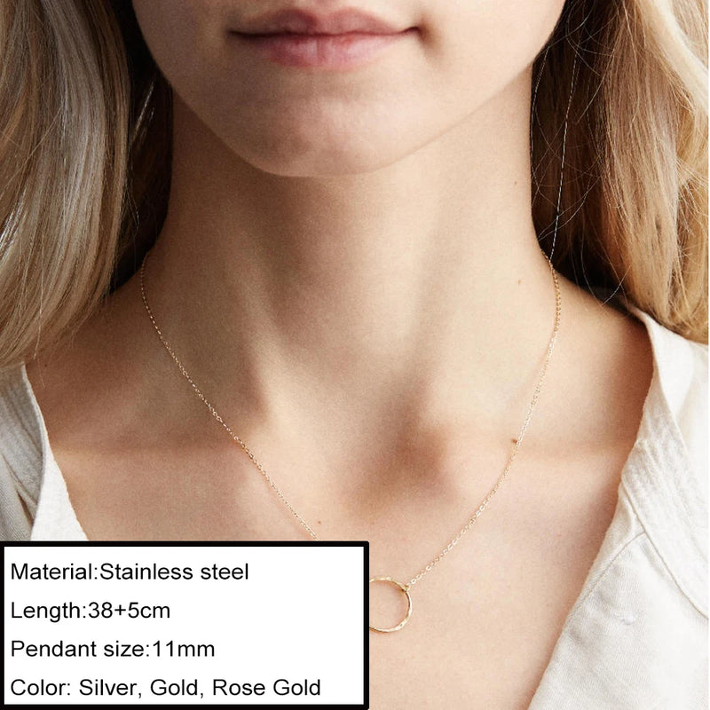 316L Stainless Steel Moon Necklace For Women Dainty Choker Pendant