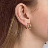 316L Stainless Steel Three Row Earrings - Smooth Hoop Jewelry