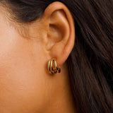 316L Stainless Steel Three Row Earrings - Smooth Hoop Jewelry