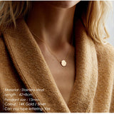 JUJIE Stainless Steel Letter Pendant Necklaces For Women Choker Chain Necklace