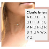 JUJIE Stainless Steel Letter Pendant Necklaces For Women Choker Chain Necklace