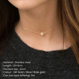 JUJIE Stainless Steel Letter Pendant Necklaces For Women Choker Chain Necklace