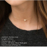 JUJIE Stainless Steel Letter Pendant Necklaces For Women Choker Chain Necklace