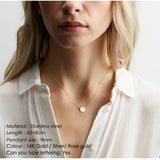 JUJIE Stainless Steel Letter Pendant Necklaces For Women Choker Chain Necklace