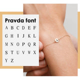 JUJIE Engraved Letter Braclets 316L Stainless Steel Bracelet for Women