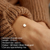 JUJIE Engraved Letter Braclets 316L Stainless Steel Bracelet for Women