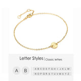 JUJIE Stainless Steel Initial Bracelet 26 Alphabet Letters Chain Bracelets