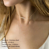 Stainless Steel Necklace Clavicle Pendant Peach Round Multilayer Chain