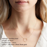 Stainless Steel Necklace Clavicle Pendant Peach Round Multilayer Chain