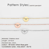 JUJIE Stainless Steel Choker Necklace Twelve Constellations Pendant Necklace