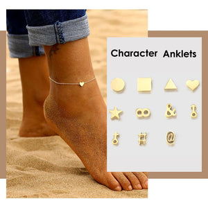 Stainless Steel Geometric Symbol Anklets Leg Jewelry