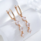 Classic Zircon Wedding Earrings 585 French Jewelry for Women