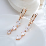 Classic Zircon Wedding Earrings 585 French Jewelry for Women