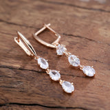 Classic Zircon Wedding Earrings 585 French Jewelry for Women