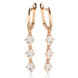 Classic Zircon Wedding Earrings 585 French Jewelry for Women