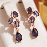 Purple Zircon Dangle Earrings for Wedding Jewelry Women