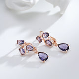 Purple Zircon Dangle Earrings for Wedding Jewelry Women