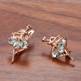 Zircon Dancing Women Earrings Wedding Party Accessories