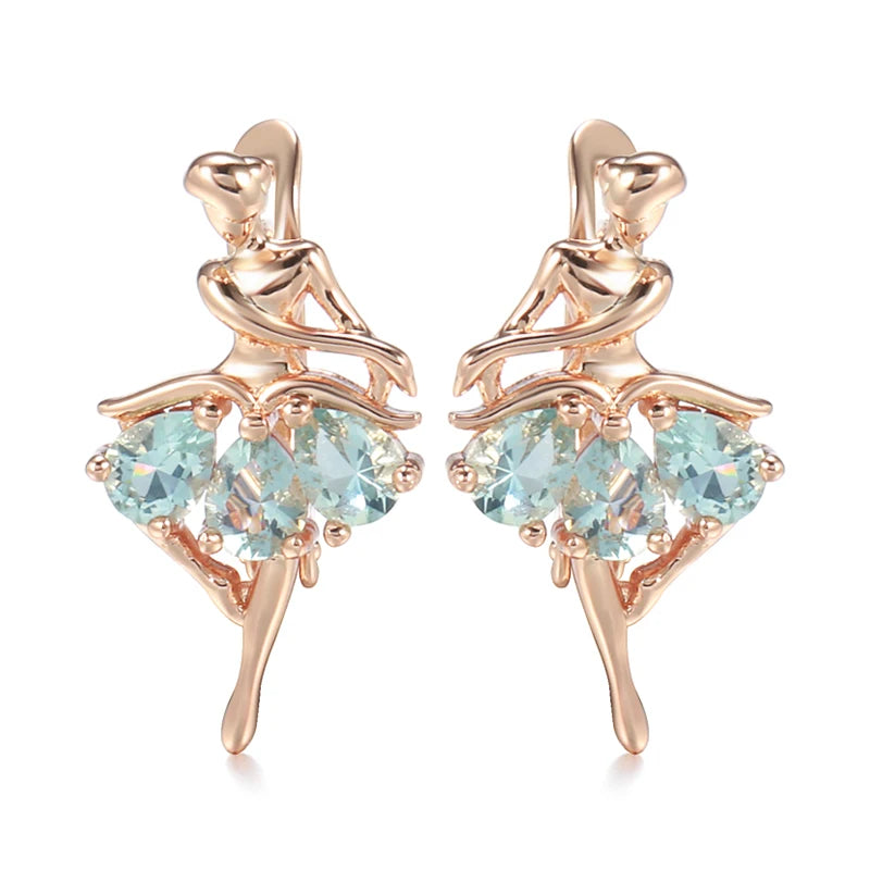 Zircon Dancing Women Earrings Wedding Party Accessories