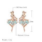 Zircon Dancing Women Earrings Wedding Party Accessories