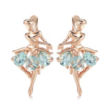 Zircon Dancing Women Earrings Wedding Party Accessories