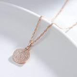 Zircon Coin Pendant Wave Chain Long Necklace