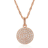 Zircon Coin Pendant Wave Chain Long Necklace