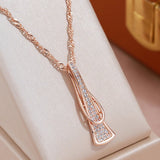 Geometric Zircon Triangle Pendant 585 Necklace Wedding Jewelry