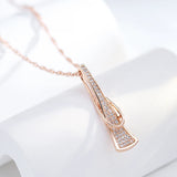 Geometric Zircon Triangle Pendant 585 Necklace Wedding Jewelry