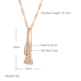 Geometric Zircon Triangle Pendant 585 Necklace Wedding Jewelry