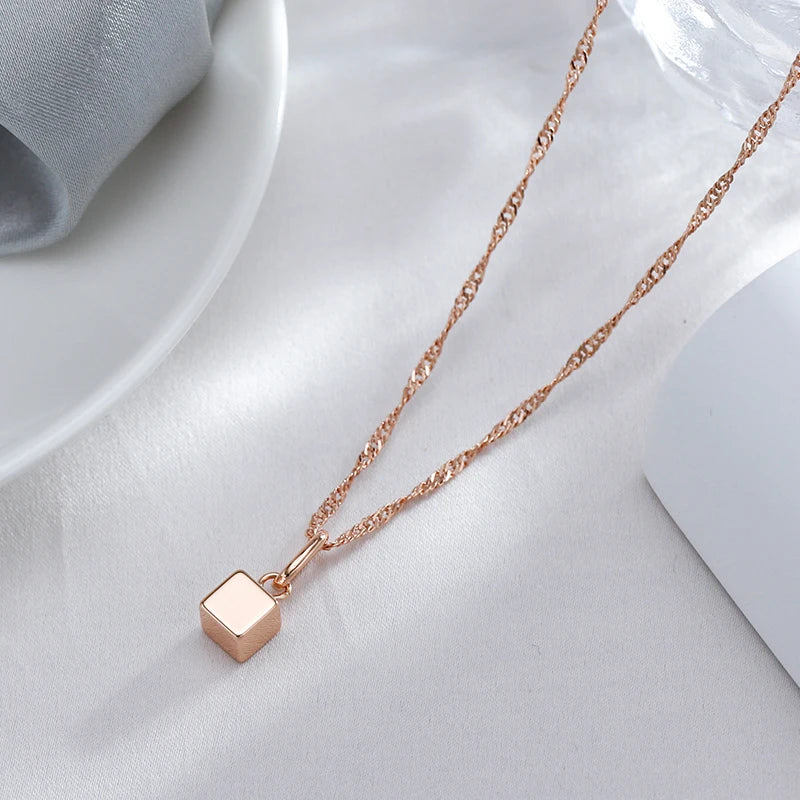 Geometric Pendant Necklace 585 Women Long Chain Jewelry