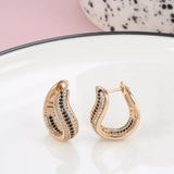 Geometric Zircon Women's Drop Earrings 585